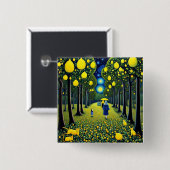 Frauen und Katzen in Lemon Grove Button (Vorne & Hinten)