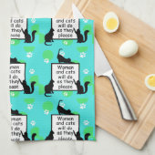 Frauen und Katzen tun, was sie tun möchten Küchentuch (Viertel Falte)