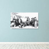 Frauen und Kinder Schuhmacherei Leinwanddruck (Insitu (Holzboden))