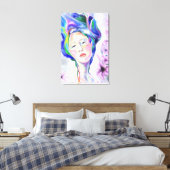 Frauen und Lilies Canvas Print - Malerei Leinwanddruck (Insitu (Schlafzimmer))