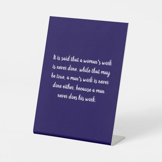 Frauen und Männer arbeiten Zitat Sockelschild (Vorderseite)