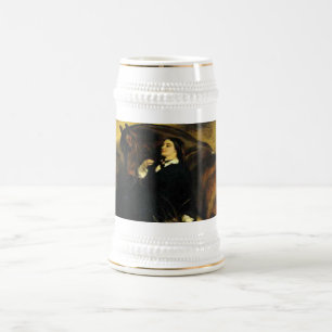 Frauen und Pferd Bierglas