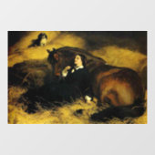 Frauen und Pferd Fensteraufkleber (Blatt)