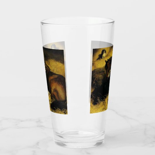 Frauen und Pferd Glas (Links)