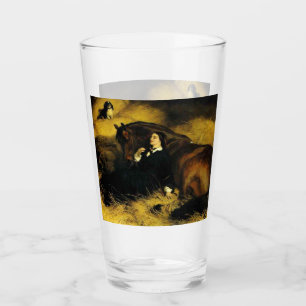 Frauen und Pferd Glas