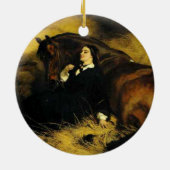 Frauen und Pferd Keramik Ornament (Hinten)