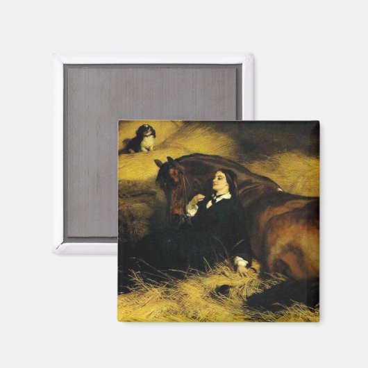 Frauen und Pferd Magnet (Vorderseite/Rückseite)