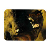 Frauen und Pferd Magnet (Horizontal)