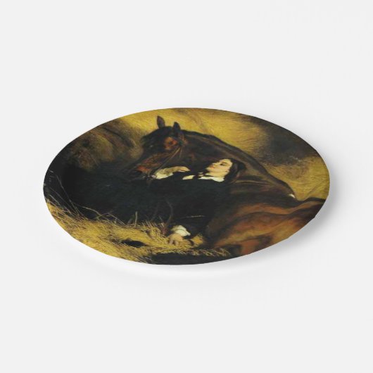 Frauen und Pferd Pappteller (Schrägansicht)