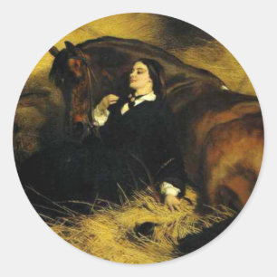 Frauen und Pferd Runder Aufkleber