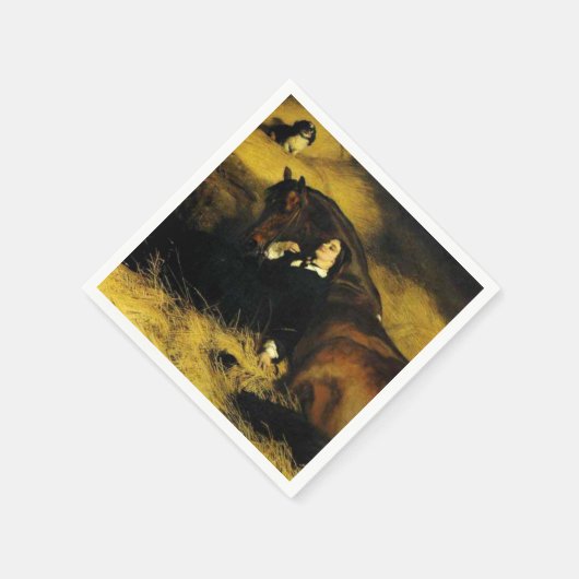 Frauen und Pferd Serviette (Ecke)