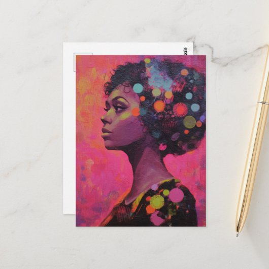 Frauen und Polka Dots Postkarte (Vorderseite/Rückseite Beispiel)