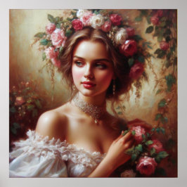 Frauen und Rose Poster