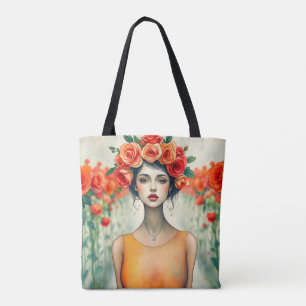 Frauen und Rose Tasche