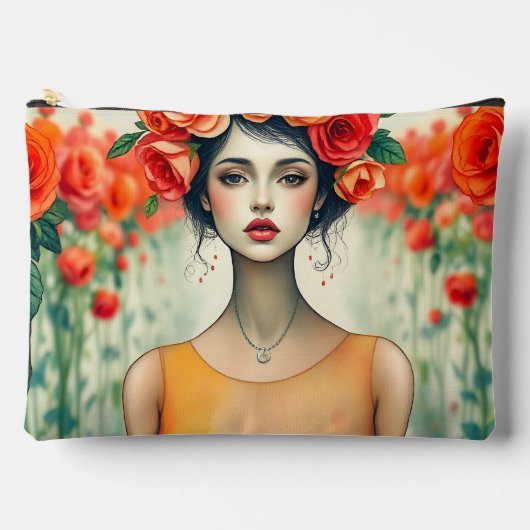 Frauen und Rose Zubehörtasche (Vorderseite)