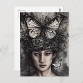 Frauen und Schmetterlinge Postkarte (Vorne/Hinten)
