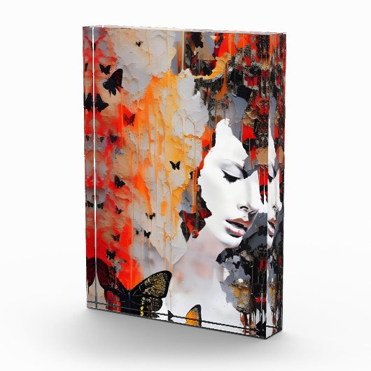 Frauen und Schmetterlinge, unbesonnene Malerei Fotoblock (Rechts)