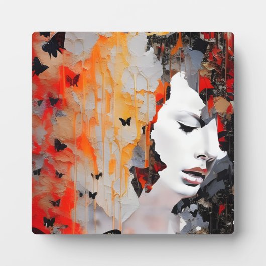 Frauen und Schmetterlinge, unbesonnene Malerei Fotoplatte (Vorderseite)