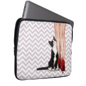 Frauen-und Smokings-Katze Laptopschutzhülle (Vorne Rechts)