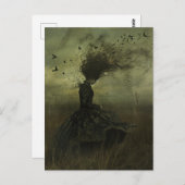 Frauen und Vögel Dunkle Fantasie Postkarte (Vorne/Hinten)