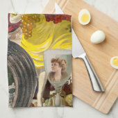 Frauen und Wein Collage Geschirrtuch (Viertel Falte)