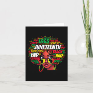 Frauen Unordentlicher Dutt Juneteenth Feiern Unabh Karte