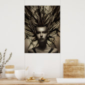 Frauen unter Wasser Dystopische Abstrakte künstler Poster (Küche)