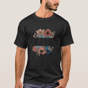 Frauen Unterricht der 5. Klasse Lehrer Retro Blume T-Shirt