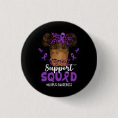 Frauen unterstützen Squad Afro Messy Bun Leopard L Button (Vorderseite)