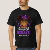 Frauen unterstützen Squad Afro Messy Bun Leopard L T-Shirt (Vorderseite)