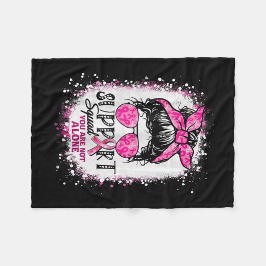 Frauen unterstützen Squad Messy Bun Pink Krieger B Fleecedecke (Vorderseite (Horizontal))
