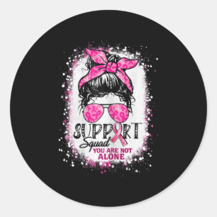 Frauen unterstützen Squad Messy Bun Pink Krieger B Runder Aufkleber