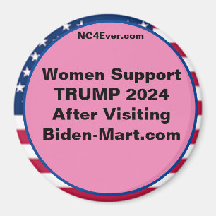 Frauen unterstützen TRUMP 2024 nach Kühlschrankmag Magnet