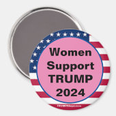 Frauen unterstützen TRUMP 2024 Pink Magnet (Vorderseite/Rückseite)