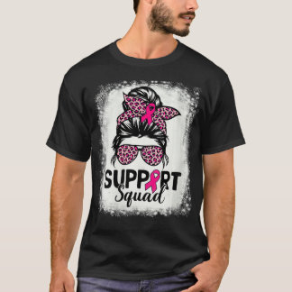 Frauen Unterstützer Squad Unordentlicher Dutt Rosa T-Shirt