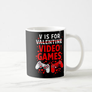 Frauen V ist für Videospiele Lustige Valentinstags Kaffeetasse