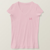 Frauen V-Neck Jersey T - Shirt Elegant Monogram Pi (Design vorne)