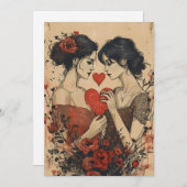 Frauen Valentinstag Feiertagskarte (Vorne/Hinten)