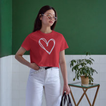 Frauen Valentinstag Grafik Herz gedrucktes Shirt