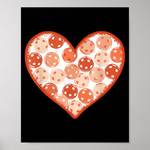 Frauen valentinstag pickleball herz liebe pickle b poster