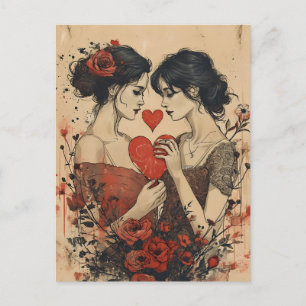 Frauen Valentinstag Postkarte