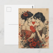 Frauen Valentinstag Postkarte (Vorne/Hinten)