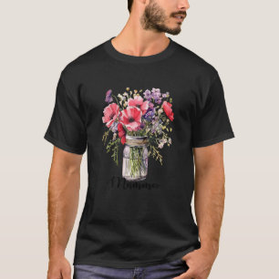 Frauen-Vase mit Wildblumen Mammoo T-Shirt