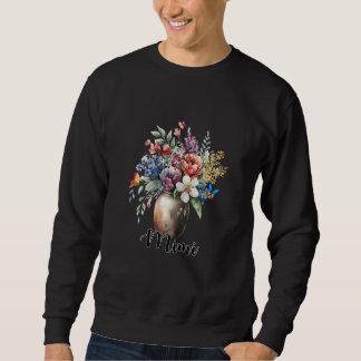 Frauen Vasen mit Wildblumen Schmetterlinge Mimi Sweatshirt