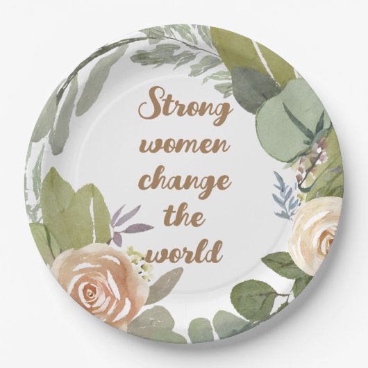 Frauen verändern die Welt im achten März Pappteller (Vorderseite)