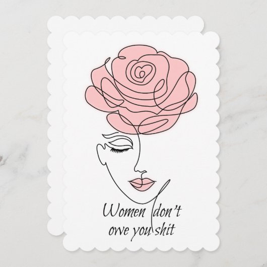 Frauen verdanken dir keine Flachgrüßkarte Einladung (Vorne/Hinten)