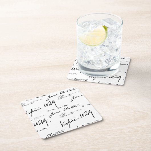 Frauen-Verfasser Rechteckiger Pappuntersetzer (Vor Ort)