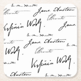 Frauen-Verfasser Rechteckiger Pappuntersetzer