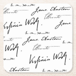 Frauen-Verfasser Rechteckiger Pappuntersetzer