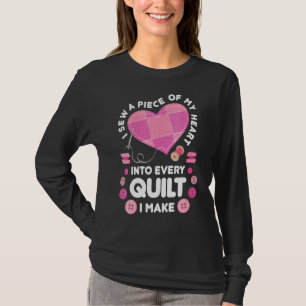 Frauen verlassen Herznähmaschine Nähen Nähmaschine T-Shirt